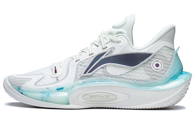 Li-Ning LiNing SONIC 11 Ride Waves Anti Slip And Wear Resistant Rebound Low Top Performance Basketball Shoes Mist White