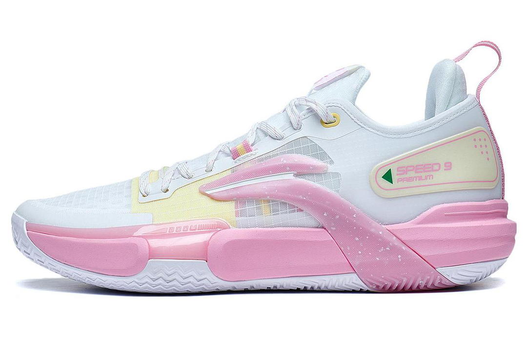 Li-Ning LiNing Speed 9 Premium PRM Summer Honey Peach Anti Slip Wear Resistant Low Top Basketball Shoes Men's Pink White