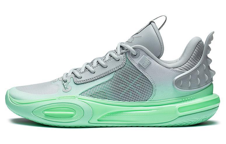Li-Ning LiNing All City 11 Cushioning Anti Slip And Wear Resistant Low Top Basketball Shoes Men's Gray Green