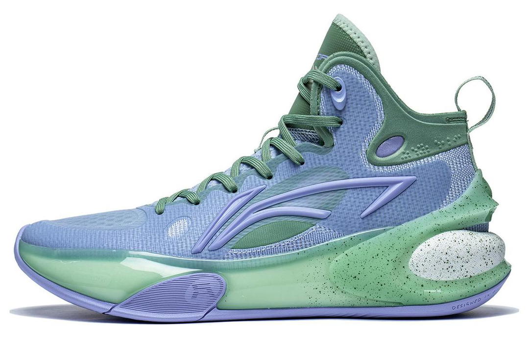 Li-Ning LiNing YuShuai 17 Wear Resistant Mid Top Basketball Shoes Men's Purple Cyan