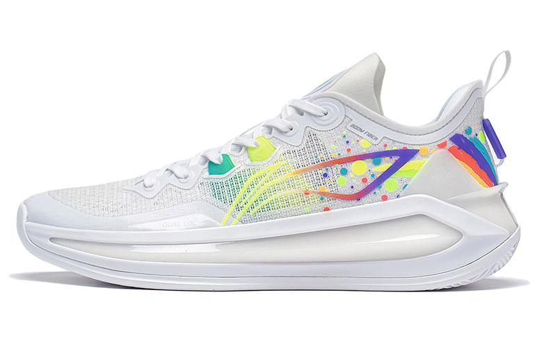 Li-Ning LiNing Liren 3 V2 Rainbow Durable Breathable Low Top Basketball Shoes Unisex Fluorescent White Yellow