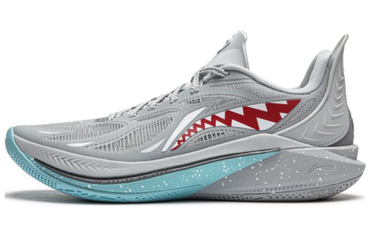 Li-Ning LiNing SONIC 12 Great White Shark Anti Slip And Wear Resistant Support Rebound Low Top Basketball Shoes Men's Gray Red