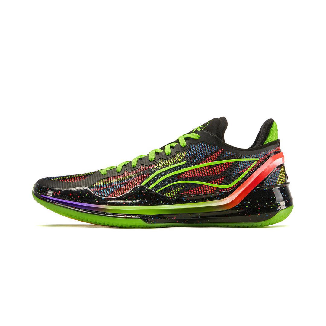Li-Ning LINING Blade 4V2 Basketball Shoes Men Low Top Fluorescent Fresh Grass Green/Neon Fruit Red