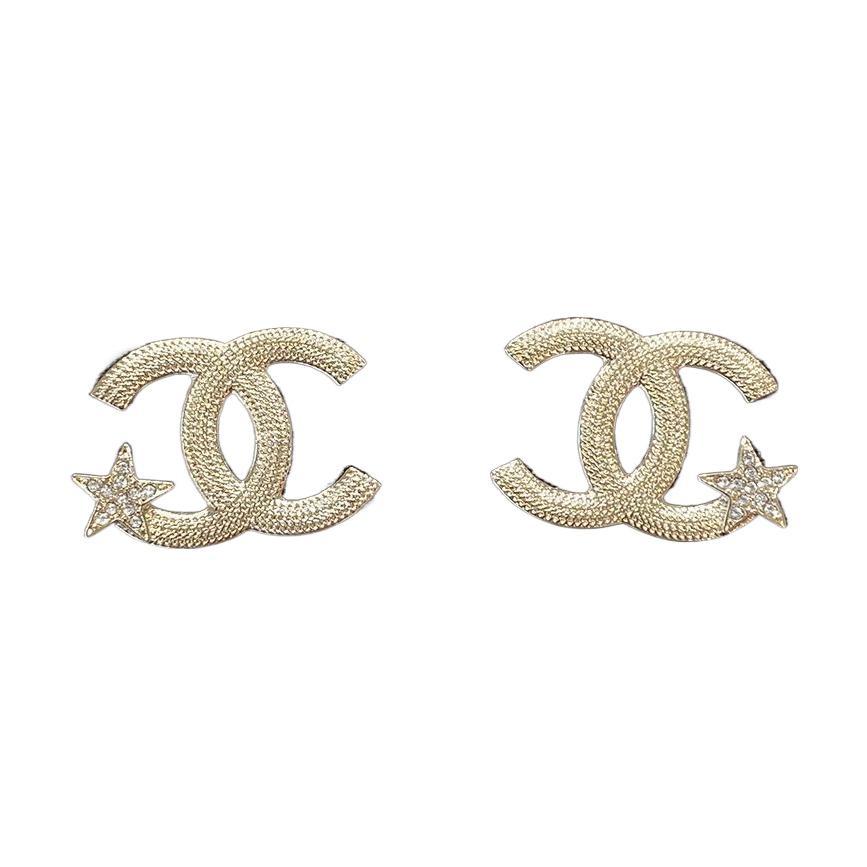 Chanel Chanel Gold-Plated Stud Earrings Women's Gold