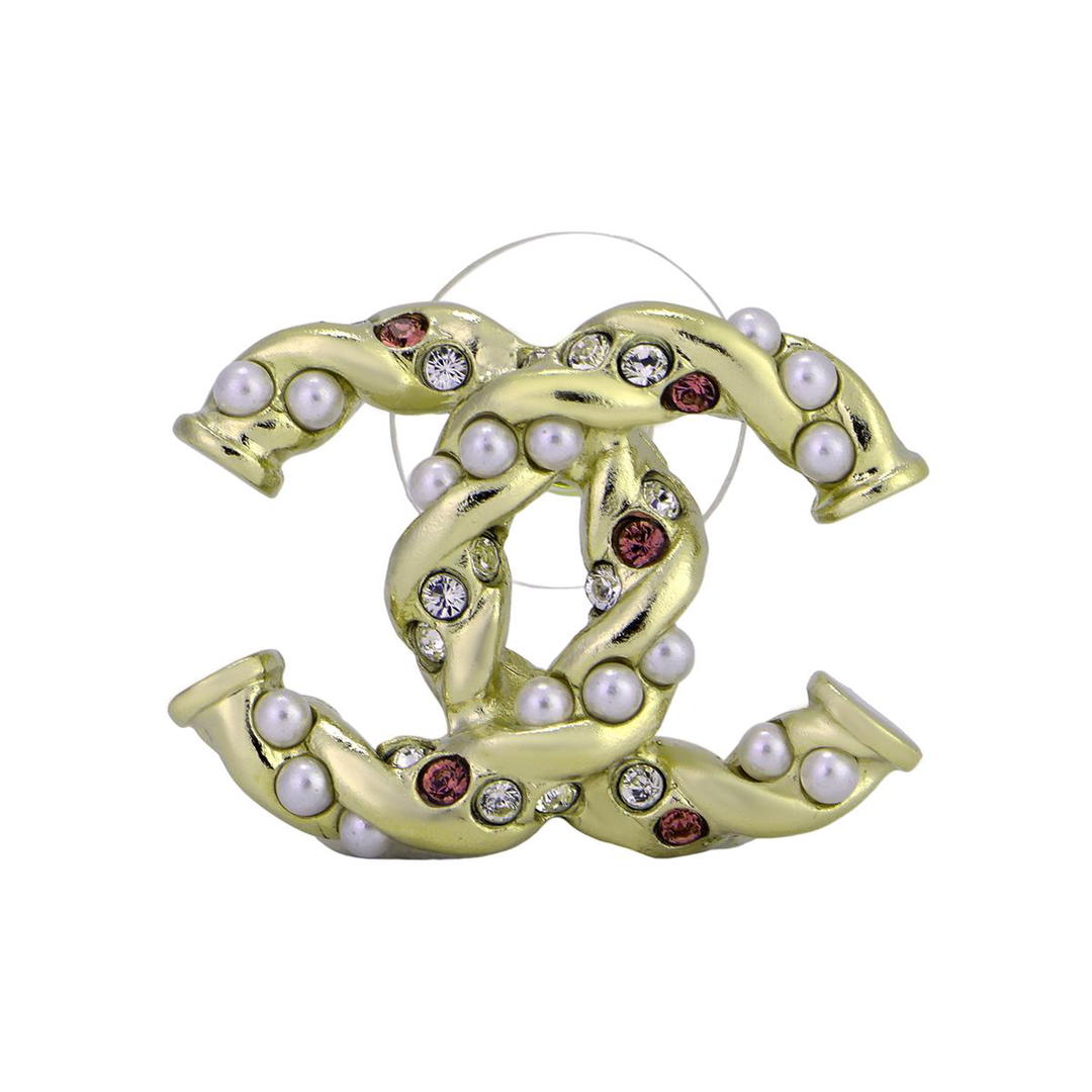 Chanel Chanel Metal Stud Earrings Women's Gold
