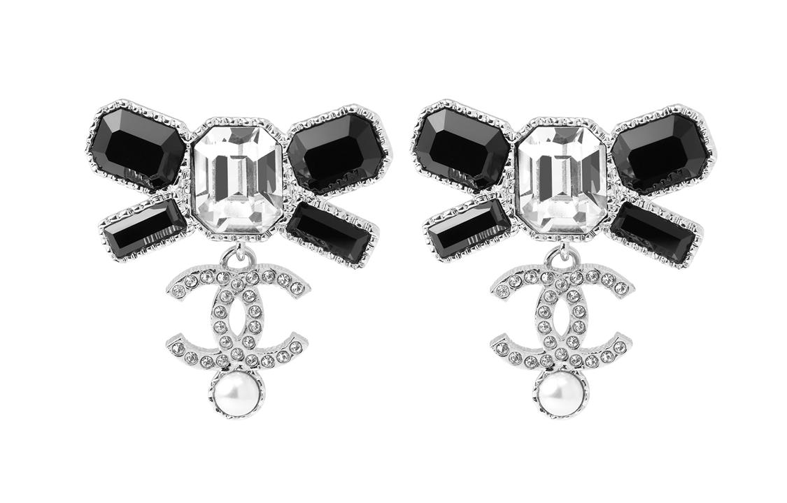 Chanel Chanel Metal Earrings Women's Black
