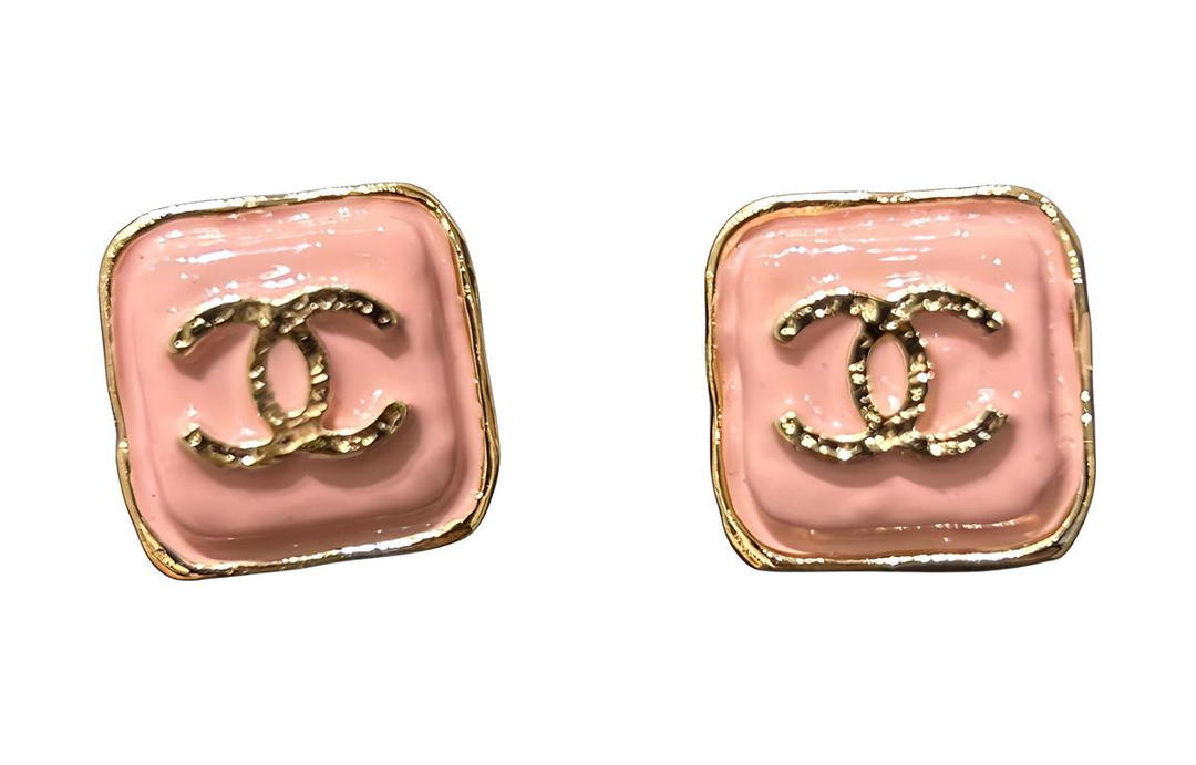 Chanel Chanel Stud Earrings Women's Pink