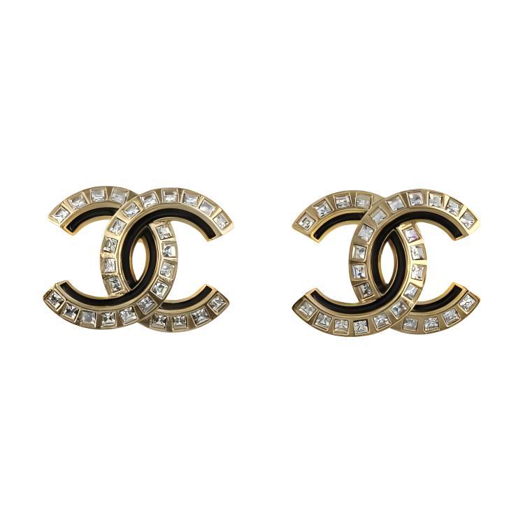 Chanel Chanel Metal Stud Earrings Women's Gold