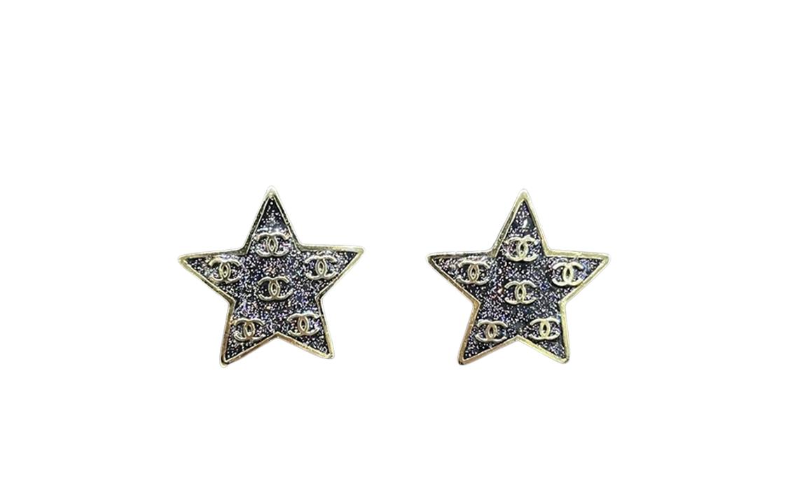 Chanel Chanel Metal Stud Earrings Women's Gold/Black