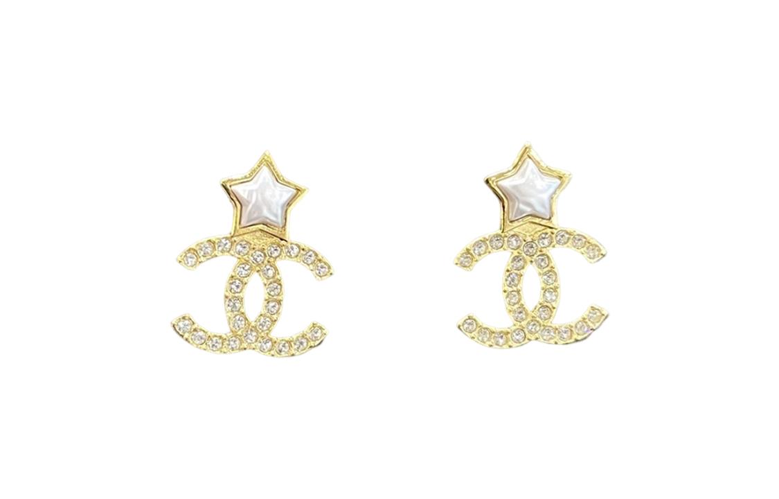 Chanel Chanel Metal Stud Earrings Women's Gold