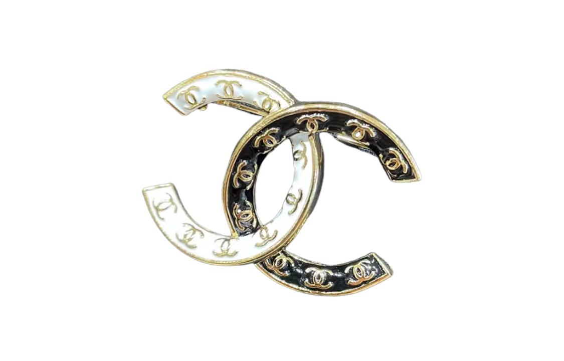 Chanel Chanel Brooches Women's Gold White And Black