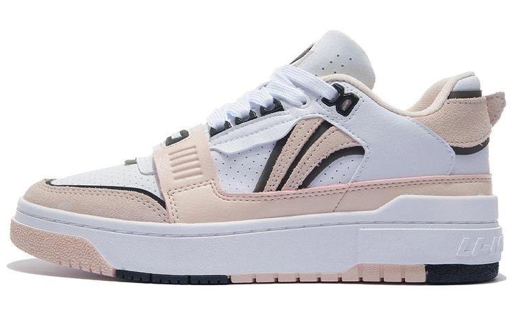Li-Ning LINING Badfive Vintage Basketball Shoes Women's Low Top Standard White/Soft Rose Pink