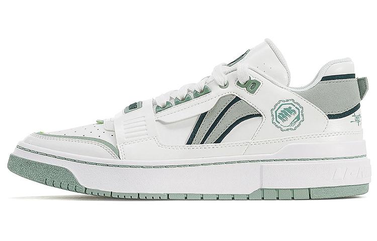 Li-Ning LiNing Rookie Wear-resistant And Lightweight Low-Top Skateboard Shoes Women's Beige White Green