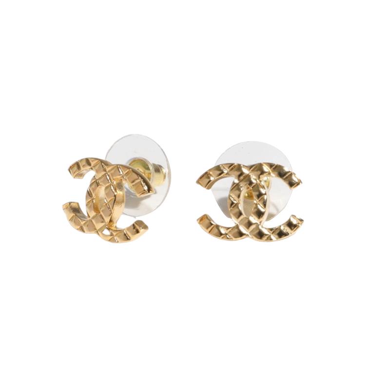 Chanel Chanel Metal Stud Earrings Women's Gold