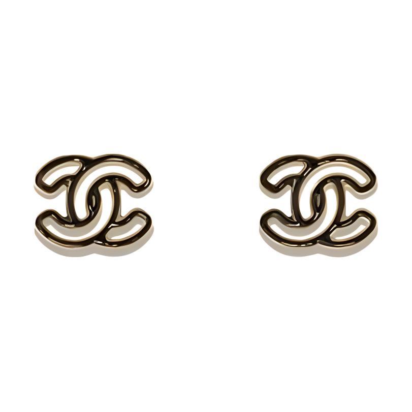 Chanel Chanel Metal Earrings Women's Black