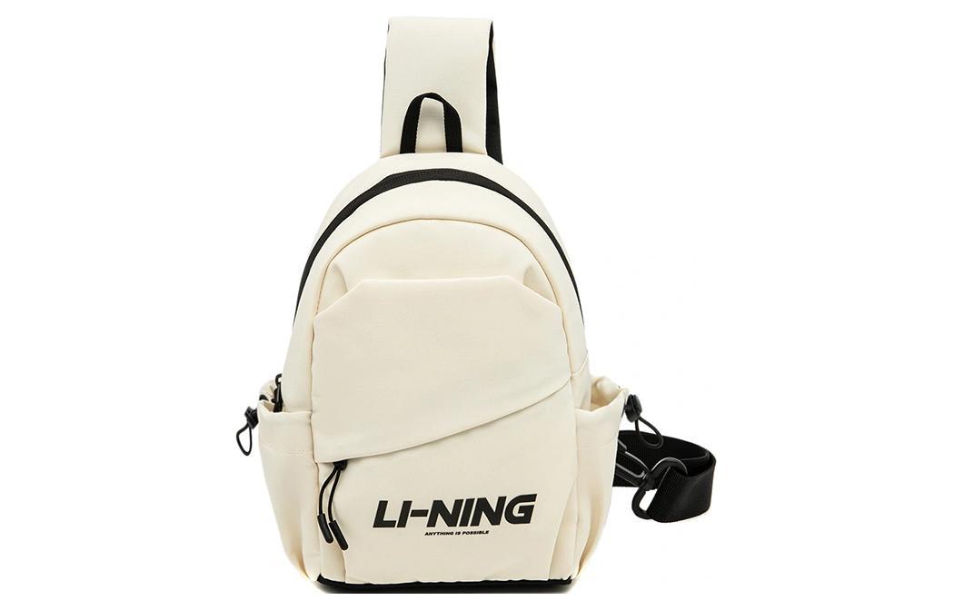 Li-Ning LiNing Sports Life Collection Polyester One Shoulder Crossbody Sling Bags Regular Unisex Ecru