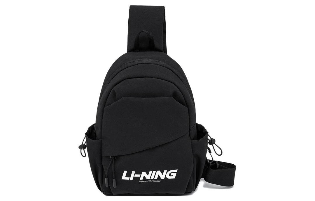 Li-Ning LiNing Sports Life Collection Polyester One Shoulder Crossbody Sling Bags Regular Unisex Black