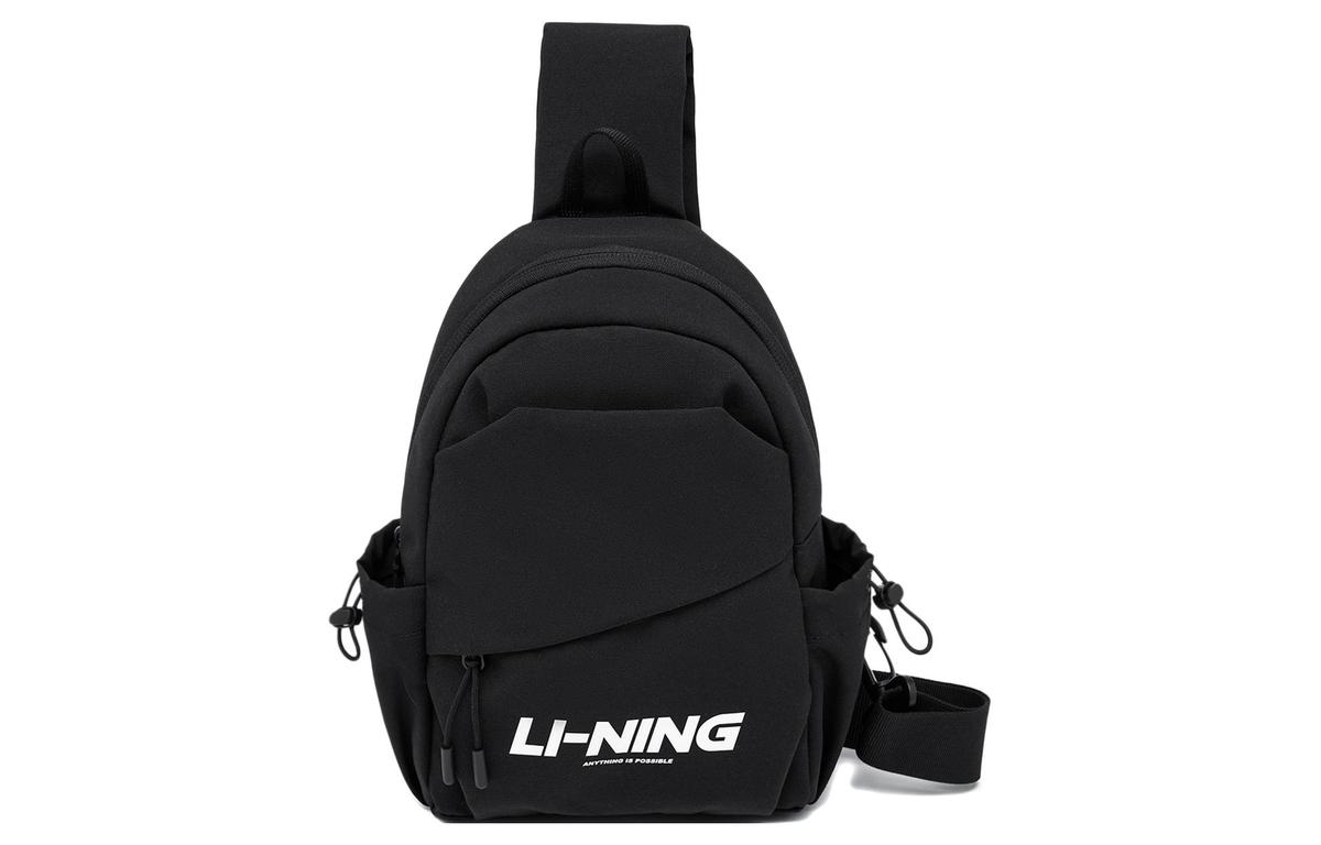 Li-Ning LiNing Sports Life Collection Polyester One Shoulder Crossbody Sling Bags Regular Unisex Black