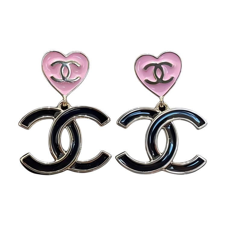 Chanel Chanel Metal Earrings Women's Black