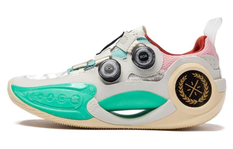 Li-Ning LINING WOW 9 Basketball Shoes Men Low Top White/Pink/Blue