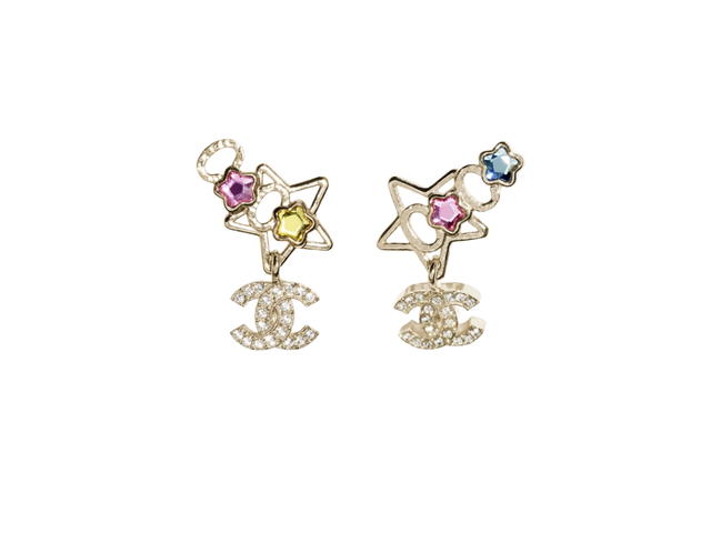 Chanel Chanel Earrings In Gold Metal With Strass Hardware Gold Multicolor - view 1