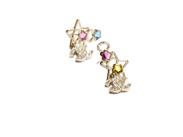 Chanel Chanel Earrings In Gold Metal With Strass Hardware Gold Multicolor - view 3