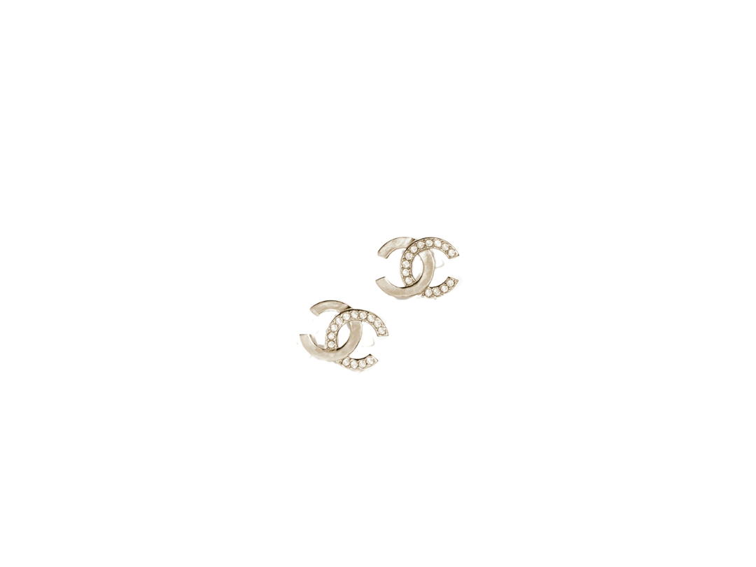 Chanel Chanel Stud Earrings In Metal And Strass