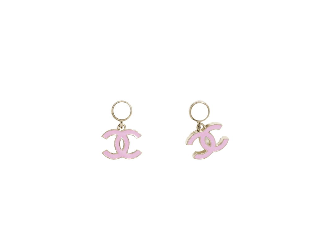 Chanel Chanel Pendant Earrings In Gold Metal With Resin Hardware Gold Pearly White And Pink