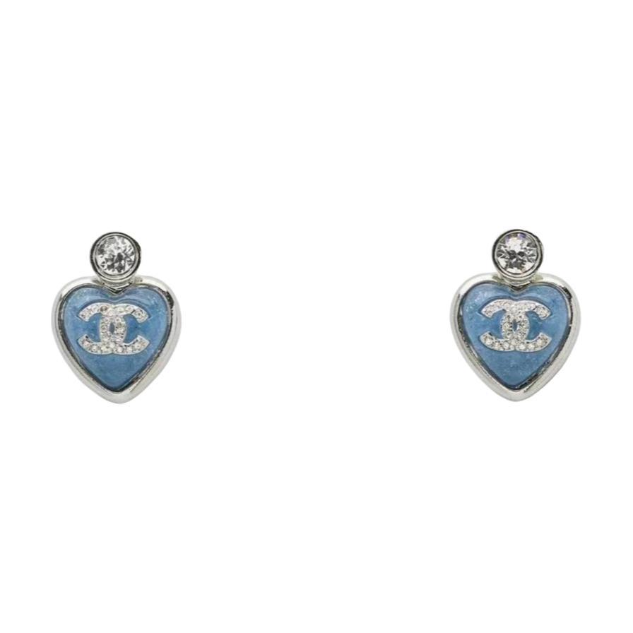 Chanel Chanel Metal Earrings Women's Blue