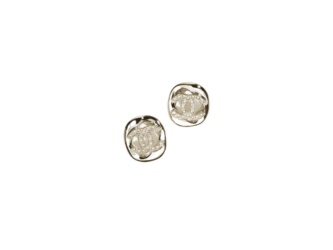 Chanel Chanel Stud Earrings In Gold Metal With Strass Hardware Gold Crystal