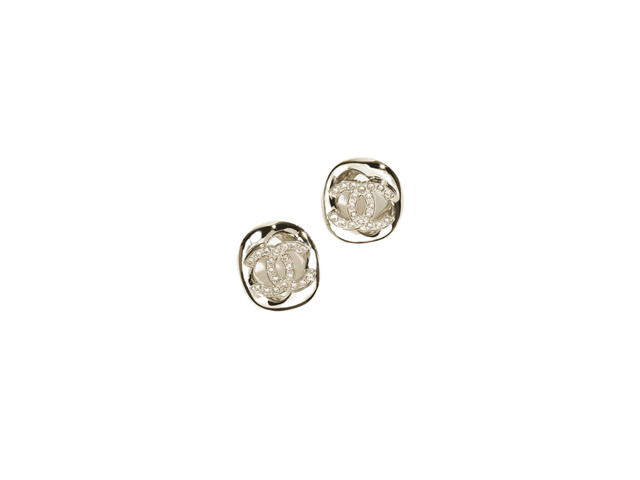 Chanel Chanel Stud Earrings In Gold Metal With Strass Hardware Gold Crystal - view 1