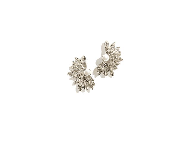 Chanel Chanel Clip-On Earrings In Gold Metal Crystal Glass Pearls With Strass Hardware Gold Pearly White And Crystal - view 1
