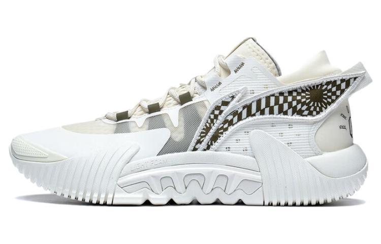 Li-Ning LiNing Badfive 2 Low Anti Slip And Wear Resistant Rebound Low Top Outdoor Performance Basketball Shoes Men's Ecru