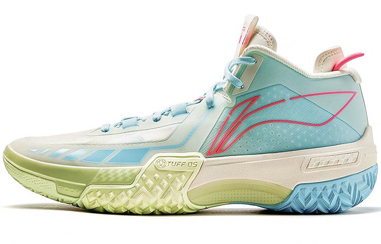Li-Ning LINING Shudder Basketball Shoes Men Mid Top Ecru