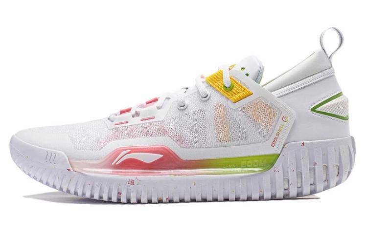 Li-Ning LiNing Anti 5 Low Cushioned Wear Resistant Lightweight Low Top Basketball Shoes Unisex White Red Yellow