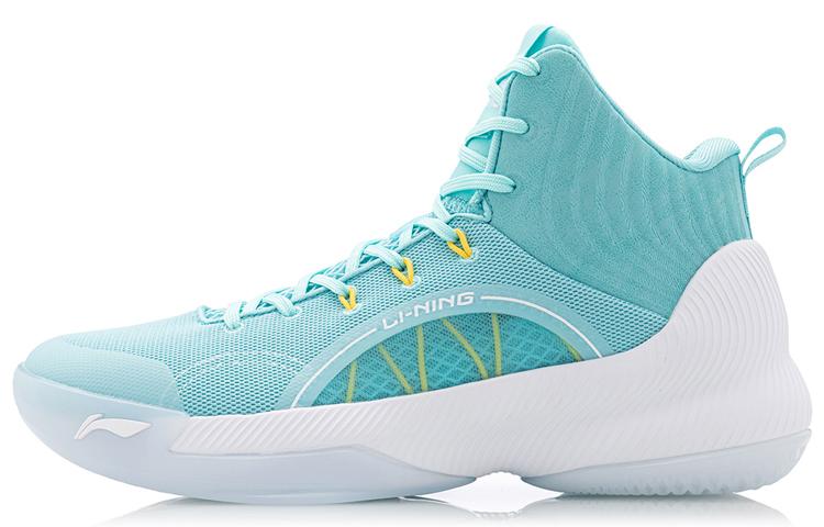 Li-Ning LiNing YuShuai TD Anti Slip Wear Resistant Mid Top Basketball Shoes Pure Blue