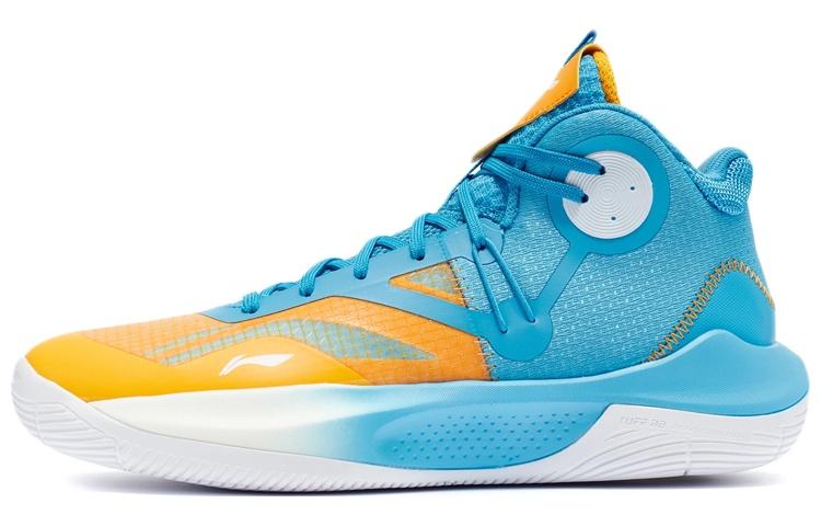 Li-Ning LINING Sonic 9 Team Basketball Shoes Men Mid Top Blue/Yellow