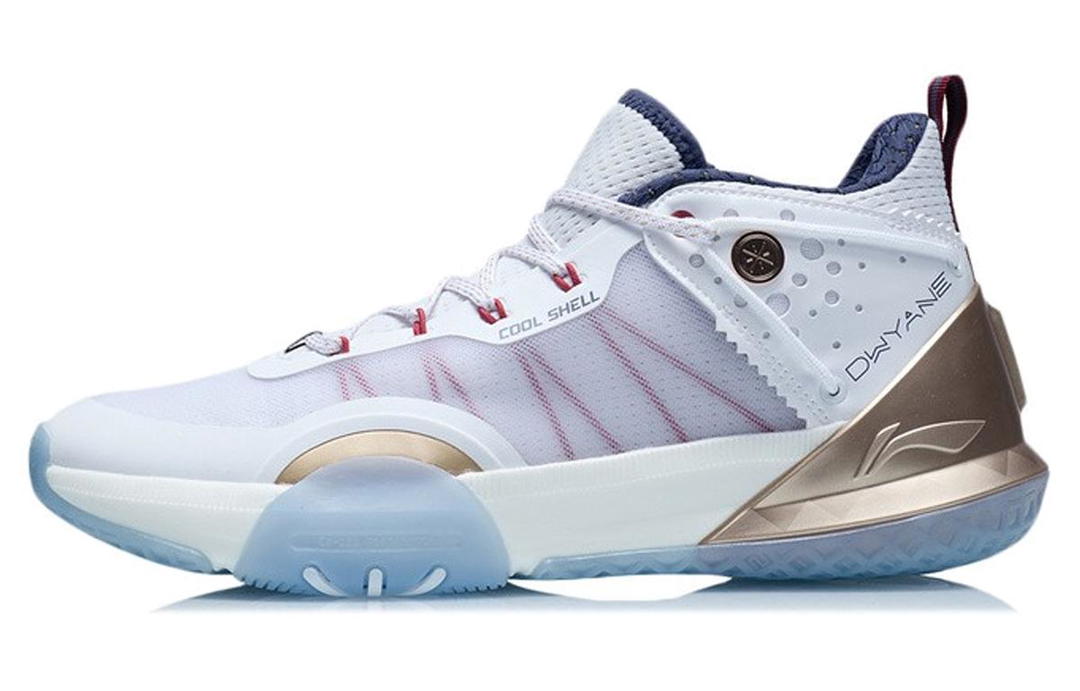 Li-Ning LiNing All Day 6 V2 Cushioning Anti Slip And Wear Resistant Coverage Support Mid Top Basketball Shoes Men's White Blue
