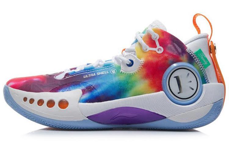 Li-Ning LiNing Shadow 3 Cushioning Anti Slip And Wear Resistant Low Top Basketball Shoes Men's White Rainbow