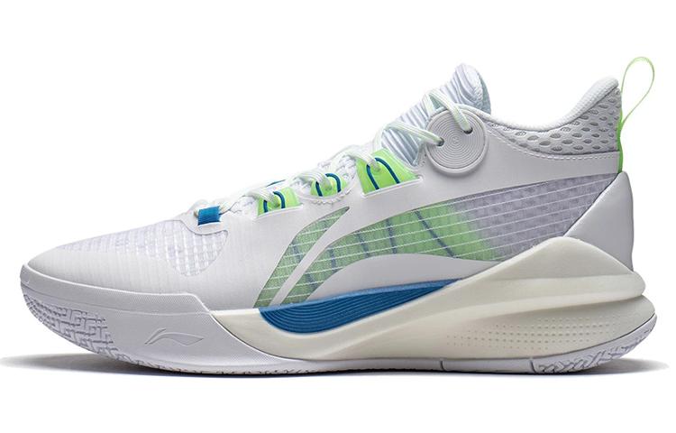 Li-Ning LINING Sonic 10 Team Basketball Shoes Men Mid Top Standard White/Neon Green