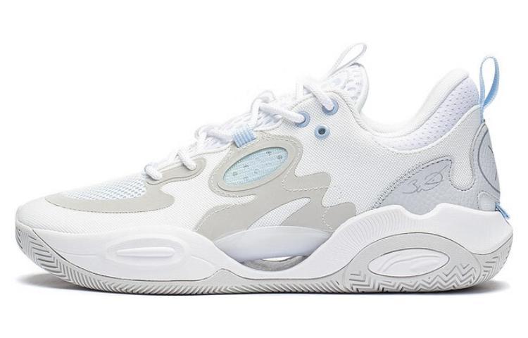 Li-Ning LiNing Wade ALLDAY Wade ALLDAY Durable Breathable Low Top Basketball Shoes White Gray