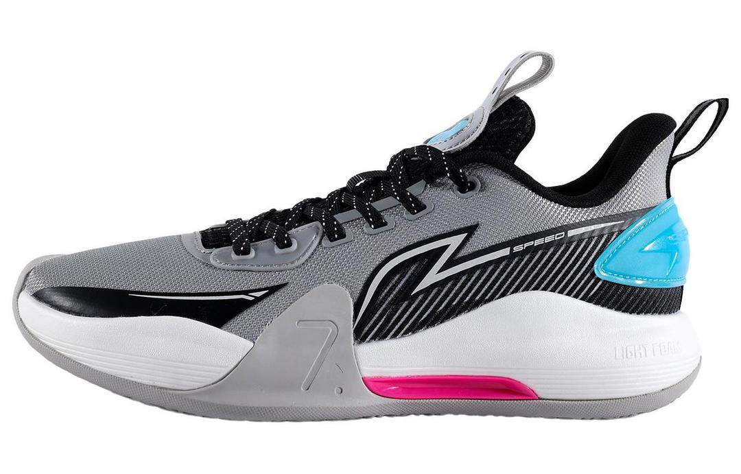 Li-Ning LiNing Speed 7 Cushioning Anti Slip And Wear Resistant Low Top Basketball Shoes Men's Gray Black Blue