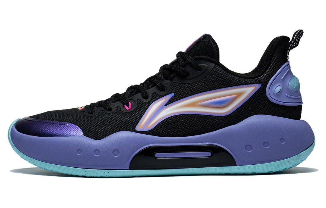 Li-Ning LiNing YuShuai Team Cushioning Anti Slip And Wear Resistant Low Top Basketball Shoes Men's Black Purple