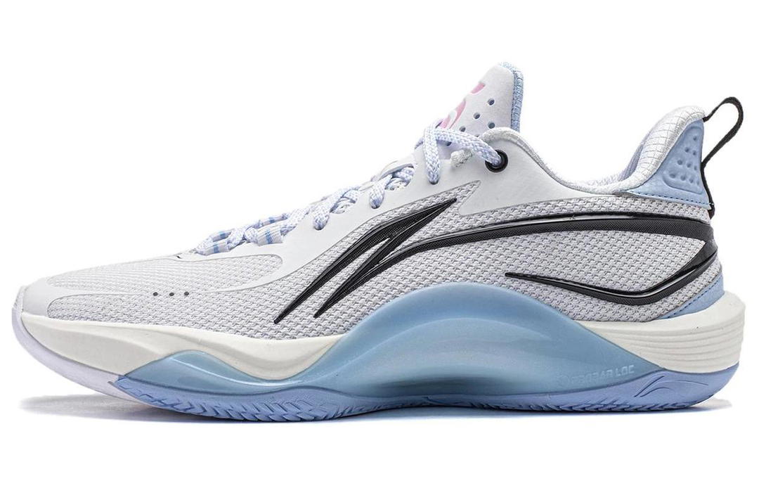 Li-Ning LiNing FlashLink Cushioning Wear Resistant Low Top Basketball Shoes Men's White Blue