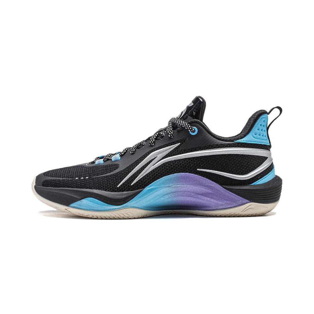 Li-Ning LINING Shining Basketball Shoes Unisex Low Top Black/Moon White Blue
