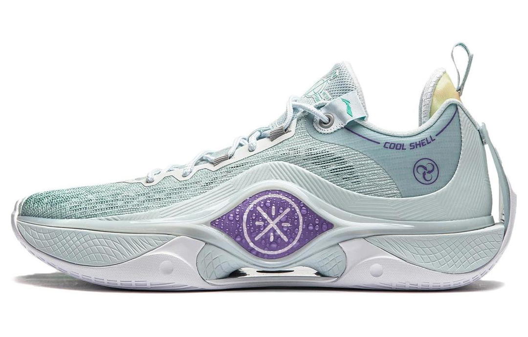 Li-Ning LiNing Shadow 5 V2 Cushioning Anti Slip Wear Resistant Breathability Low Top Basketball Shoes Men's Light Blue White