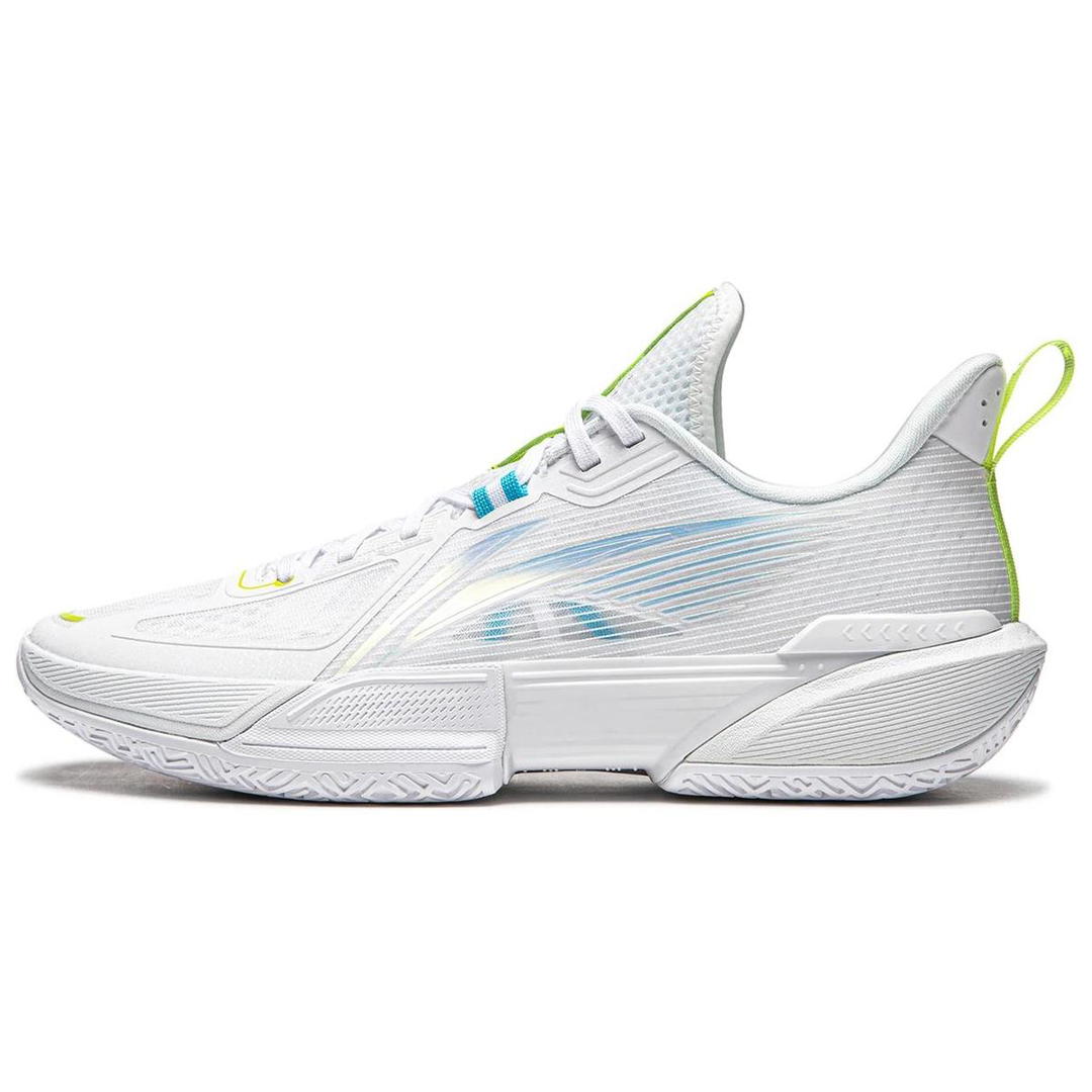 Li-Ning LiNing Light Speed 2 Cushioned Slip Resistant Abrasion Resistant Low Top Basketball Shoes Men's White Blue Teal