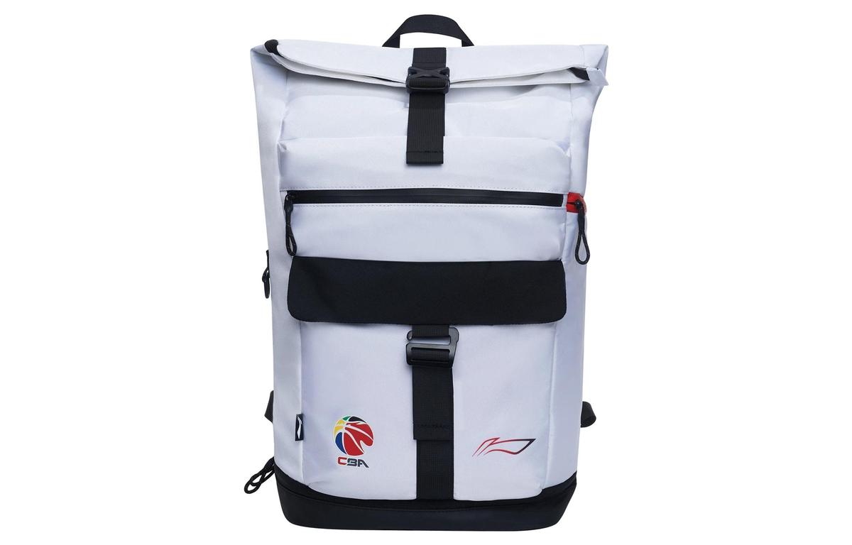 Li-Ning LiNing Sports Basketball Collection Polyester Student Backpack Regular Unisex White