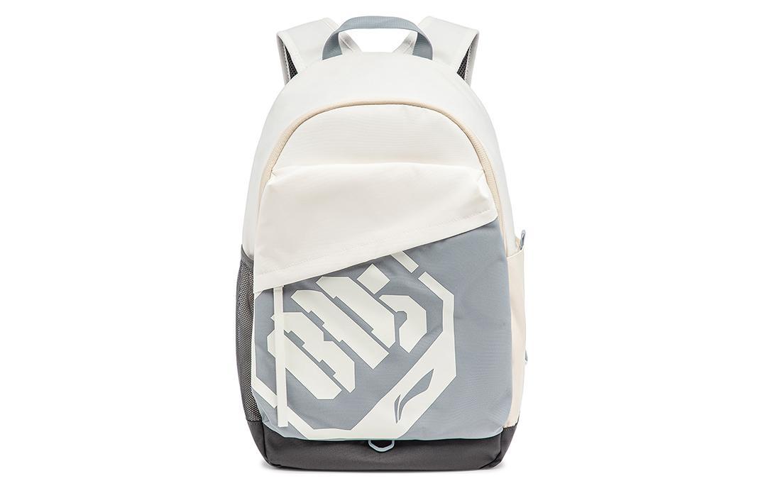 Li-Ning LiNing Polyester Student Backpack Unisex Ecru/Street Gray