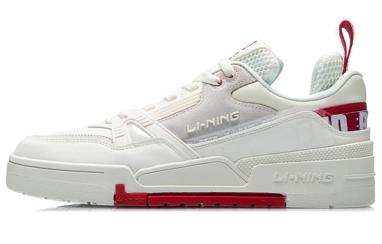 Li-Ning LiNing 001 BTC Anti Slip And Wear Resistant Lightweight Balance Low Top Skateboard Shoes Unisex White Red